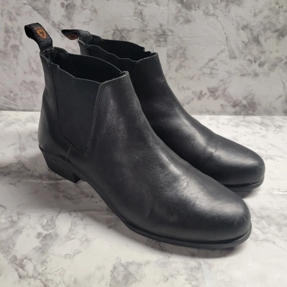 Ariat Heritage Paddock Boots Black Leather Equestrian Vintage Boots Womens 11